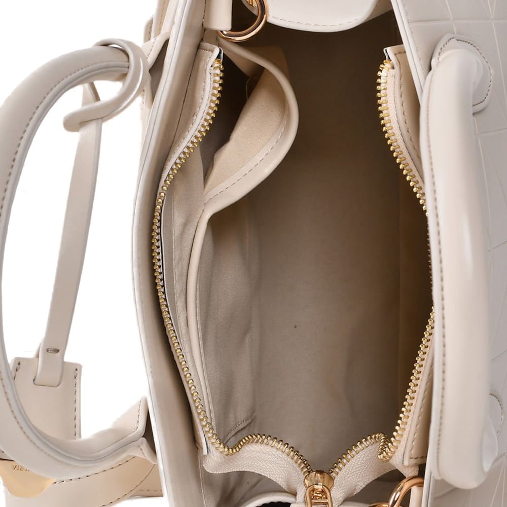 Bolsa Feminina Via Marte Tote Média Creme Bege 3