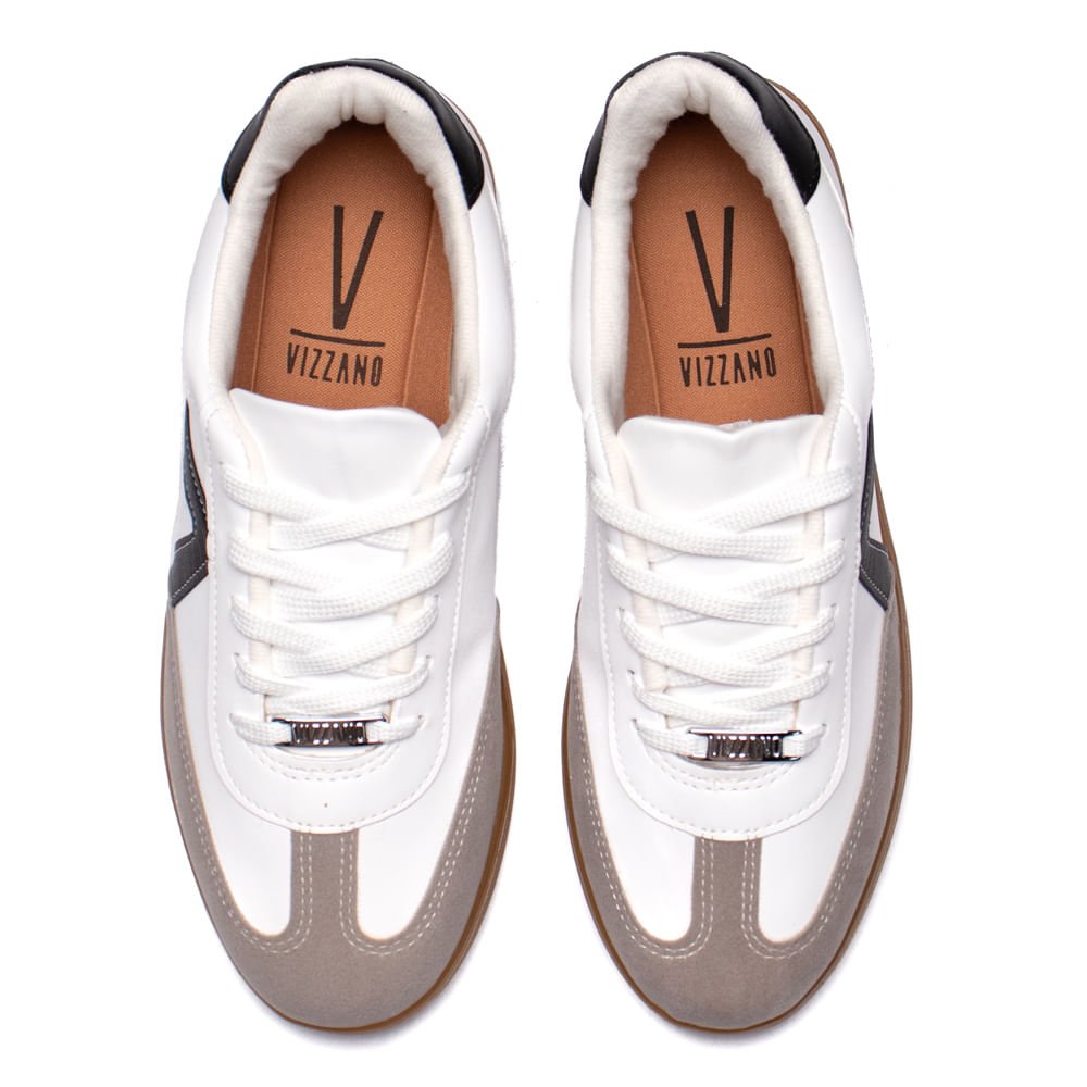 Tênis Feminino Vizzano com Recortes Laterais Branco/cinza Branco 4