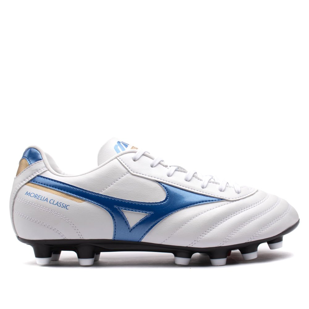 Chuteira de Campo Mizuno Morelia Classic MD Branco/azul Branco/Azul 1