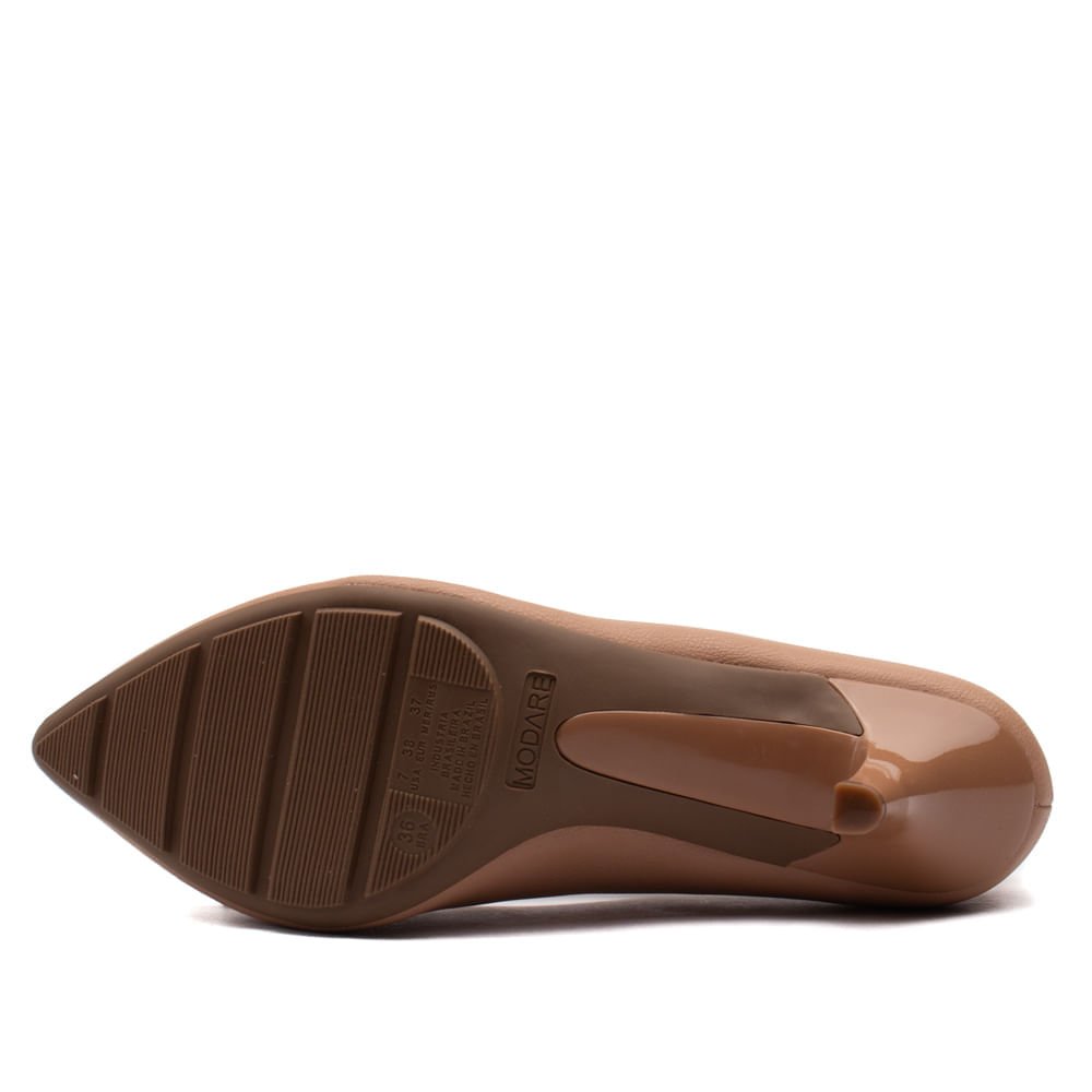 Sapato Scarpin Feminino Modare com Enfeite Nude Marrom 2
