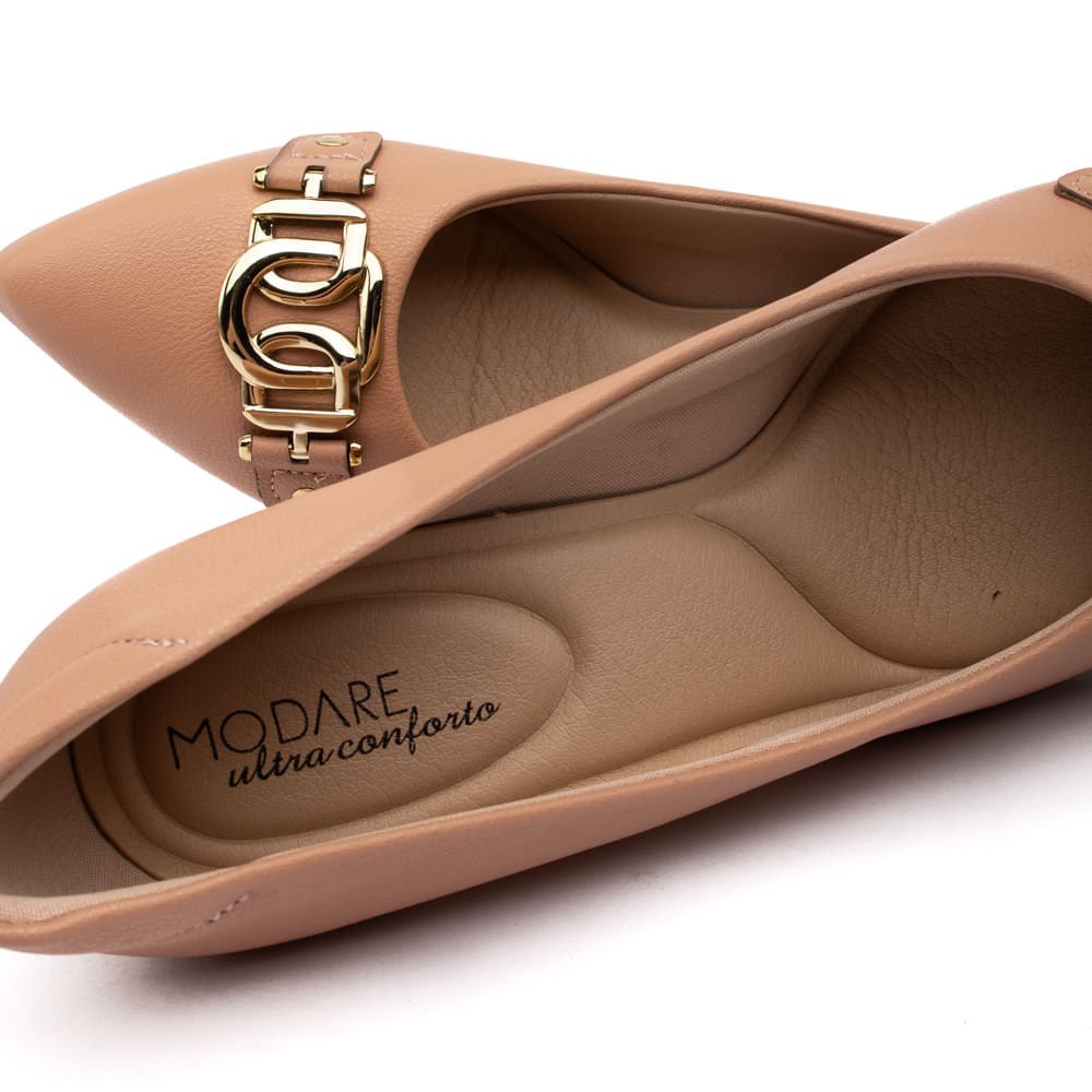 Sapato Scarpin Feminino Modare com Enfeite Nude Marrom 5