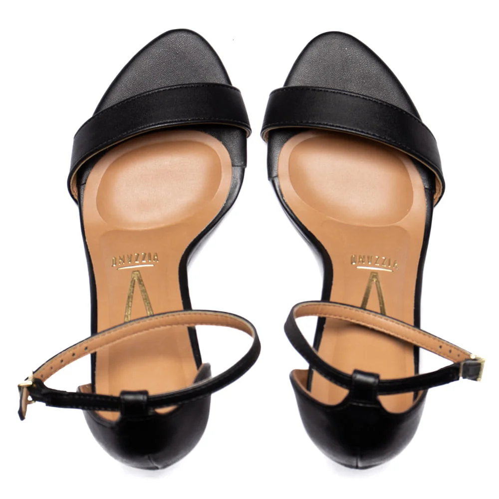 Sandália Feminina Vizzano Lisa com Salto Fino Preto Preto 4