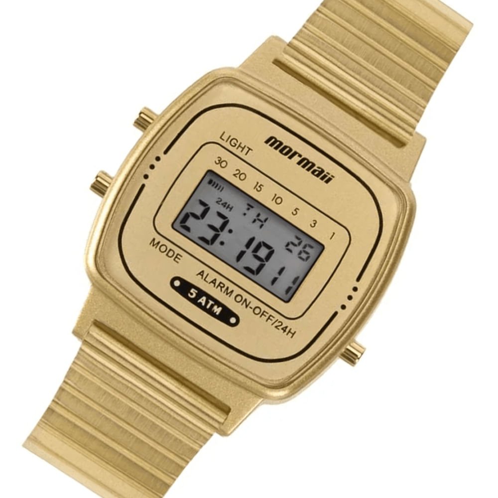 Relógio Feminino Mormaii Vintage Digital MO13722/7D Dourado Dourado 4