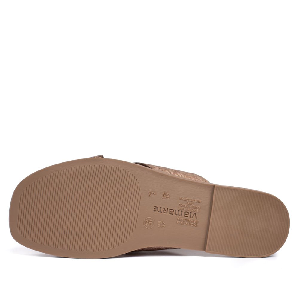 Rasteira Feminina Via Marte Tiras Cruzadas Metalizado Marrom Marrom 3