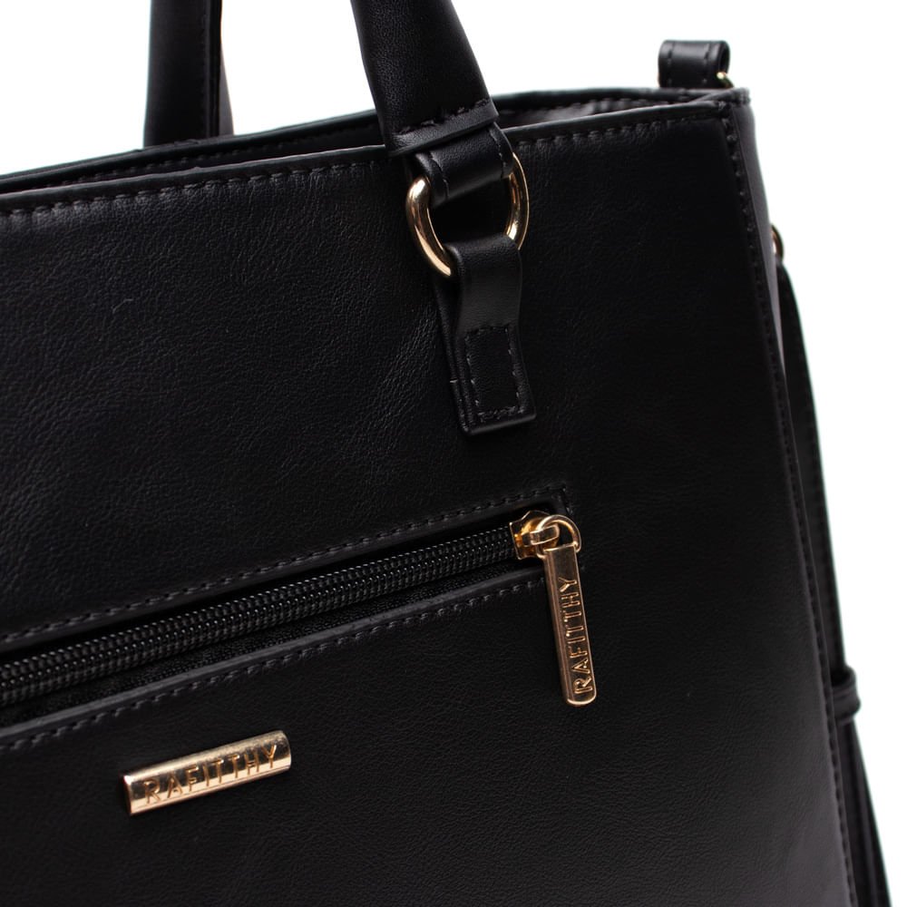 Bolsa Feminina Rafitthy Transversal em Matelassê Média Preta Preto 4