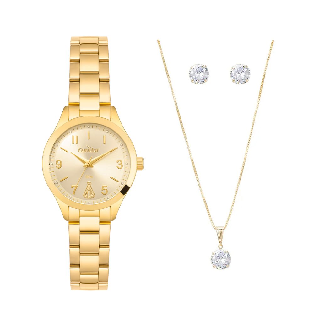 Relógio Feminino Condor Aparecida CO2035NIG/K4X Dourado