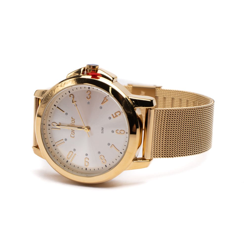 Relógio Feminino Condor Analógico CO2035NBB/K4D com Conjunto Dourado 2