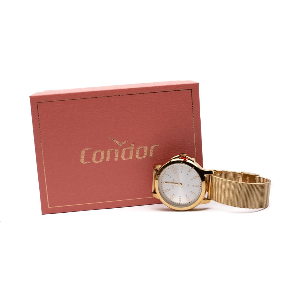 Relógio Feminino Condor Analógico CO2035NBB/K4D com Conjunto Dourado 4