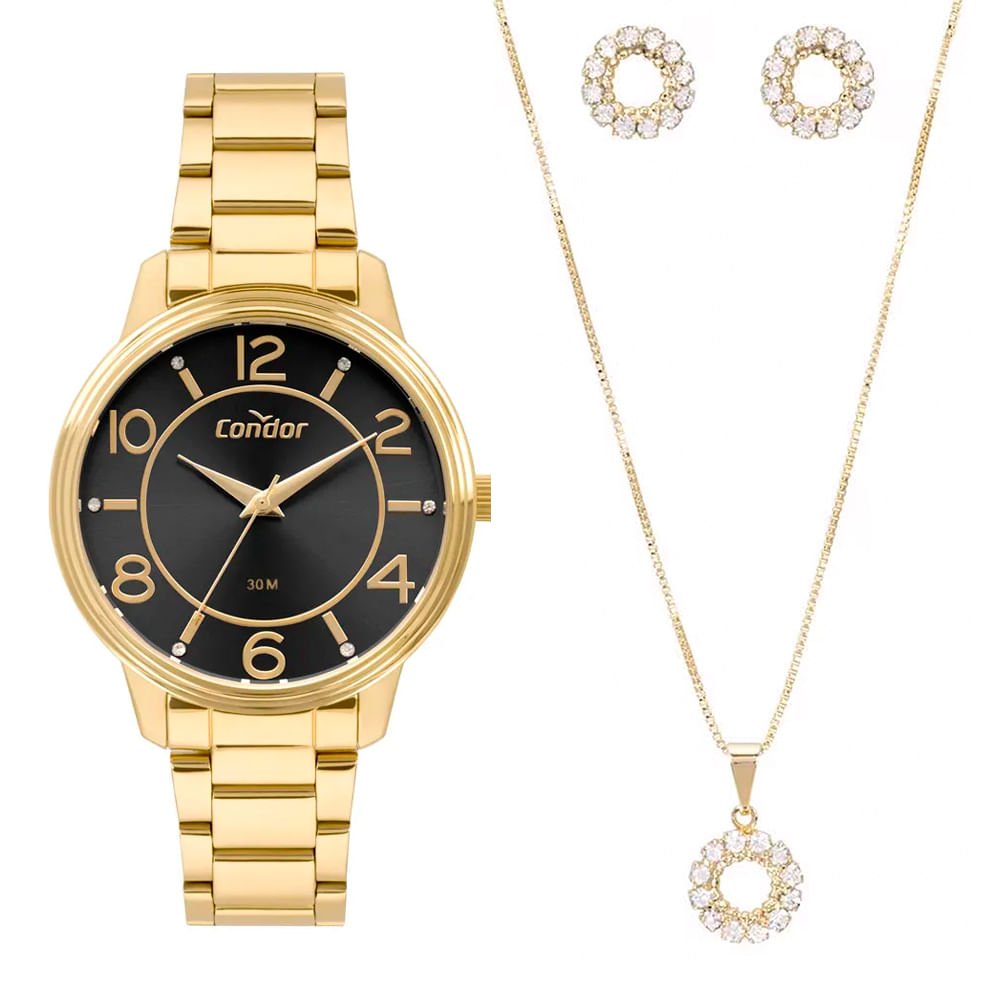 Relógio Feminino Condor Analógico COPC21AEDO/K4P com Conjunto Dourado