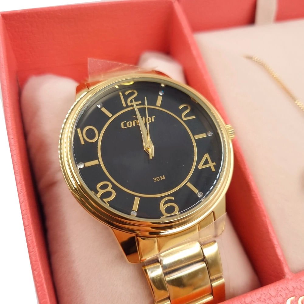 Relógio Feminino Condor Analógico COPC21AEDO/K4P com Conjunto Dourado Dourado 5
