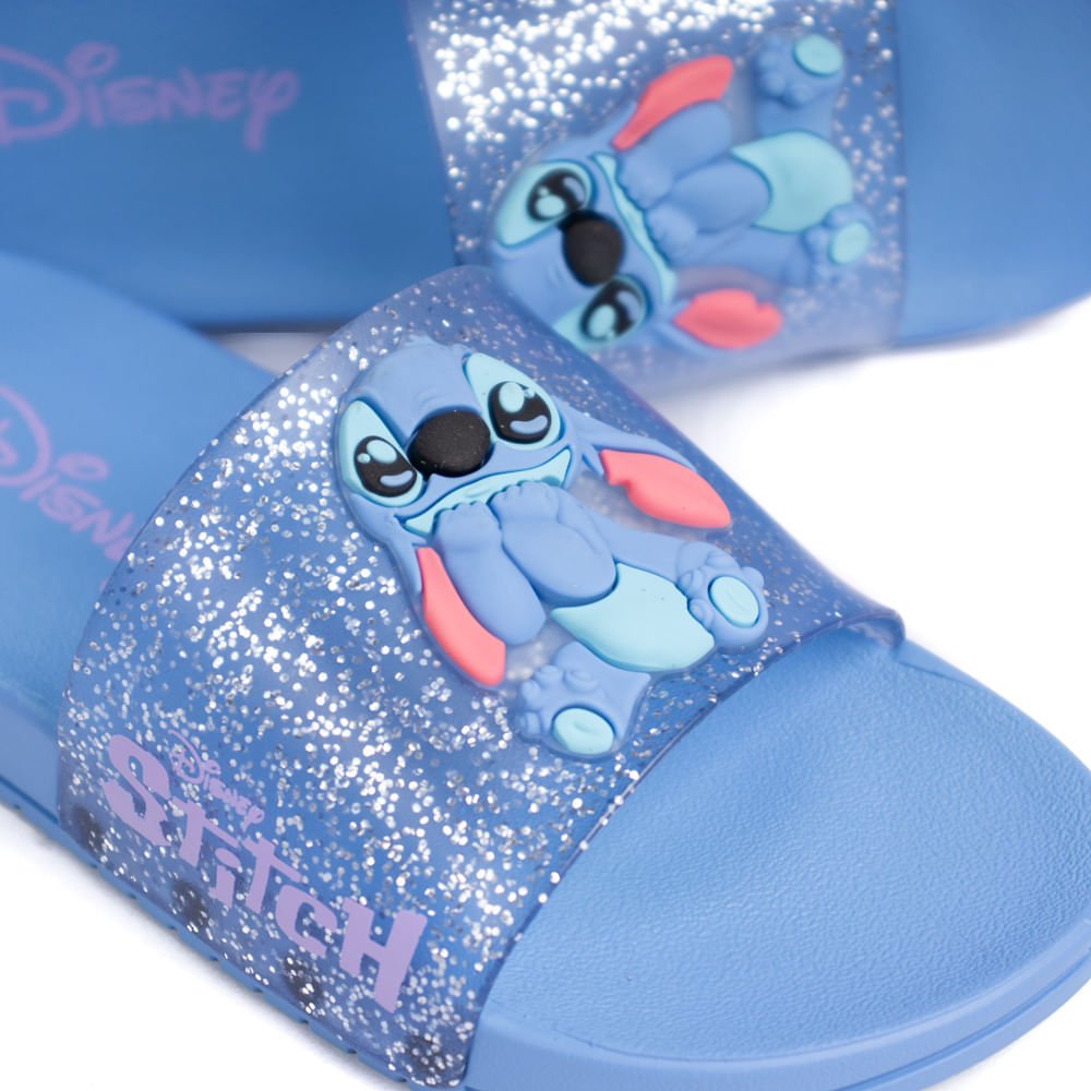 Chinelo Slide Infantil Grendene Disney Mania Stitch Azul Azul 4