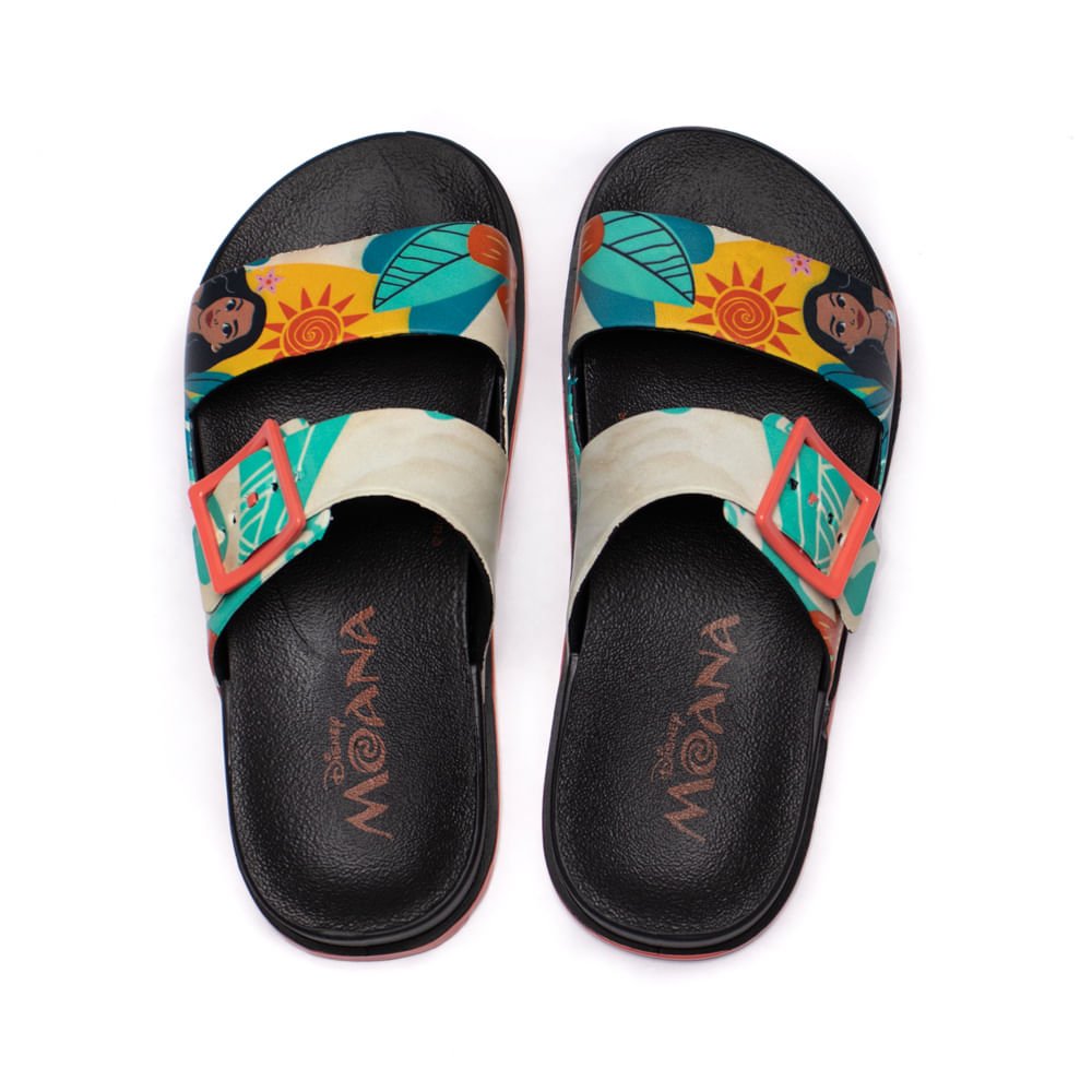 Chinelo Slide Infantil Grendene Disney Summer Moana Preto