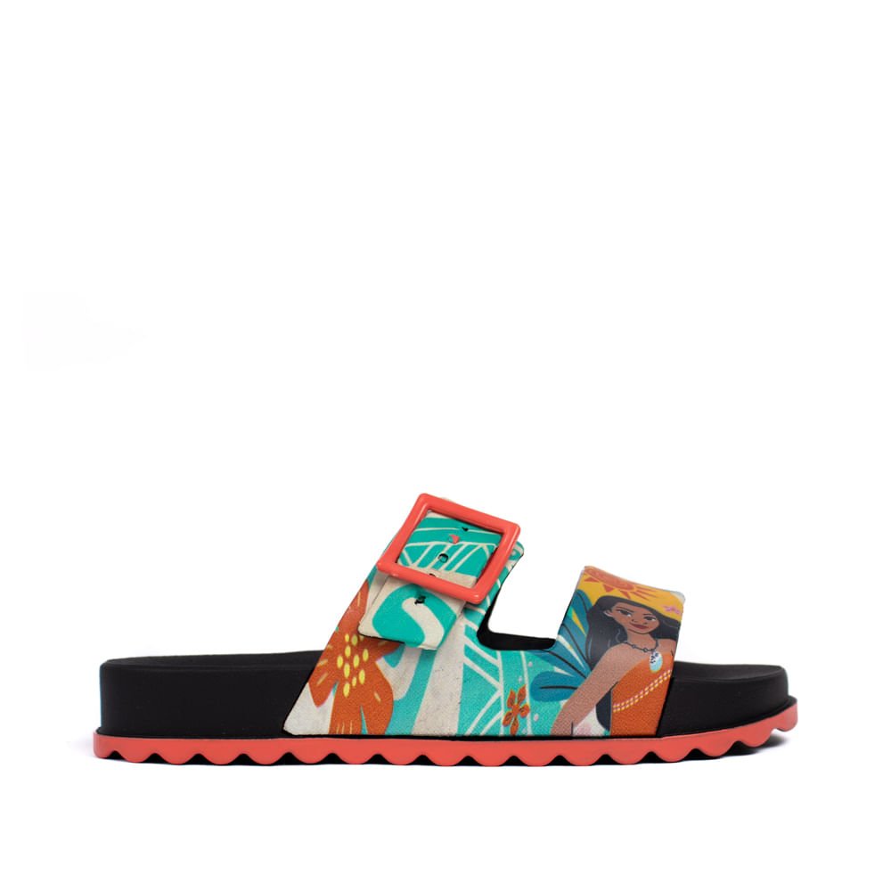 Chinelo Slide Infantil Grendene Disney Summer Moana Preto Preto 2