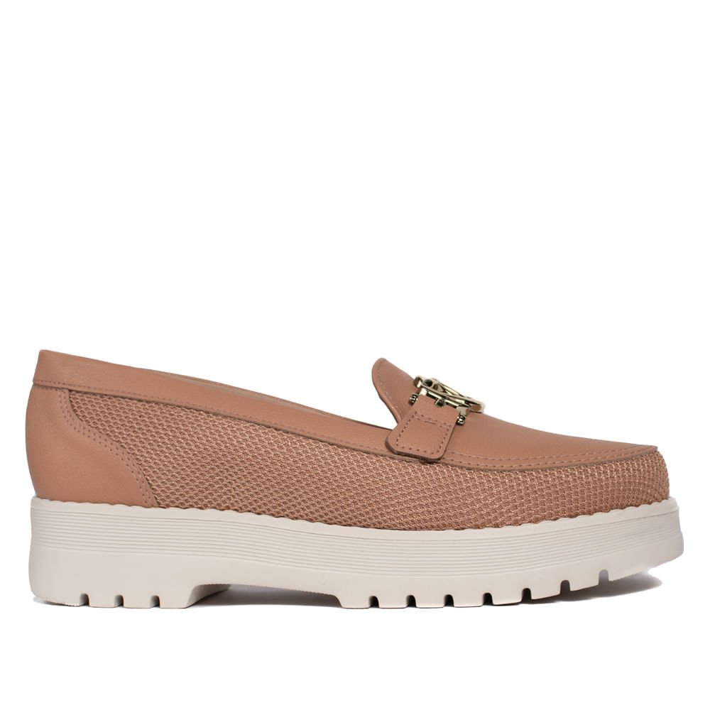 Mocassim Feminino Modare com Detalhe em Tecido Nude