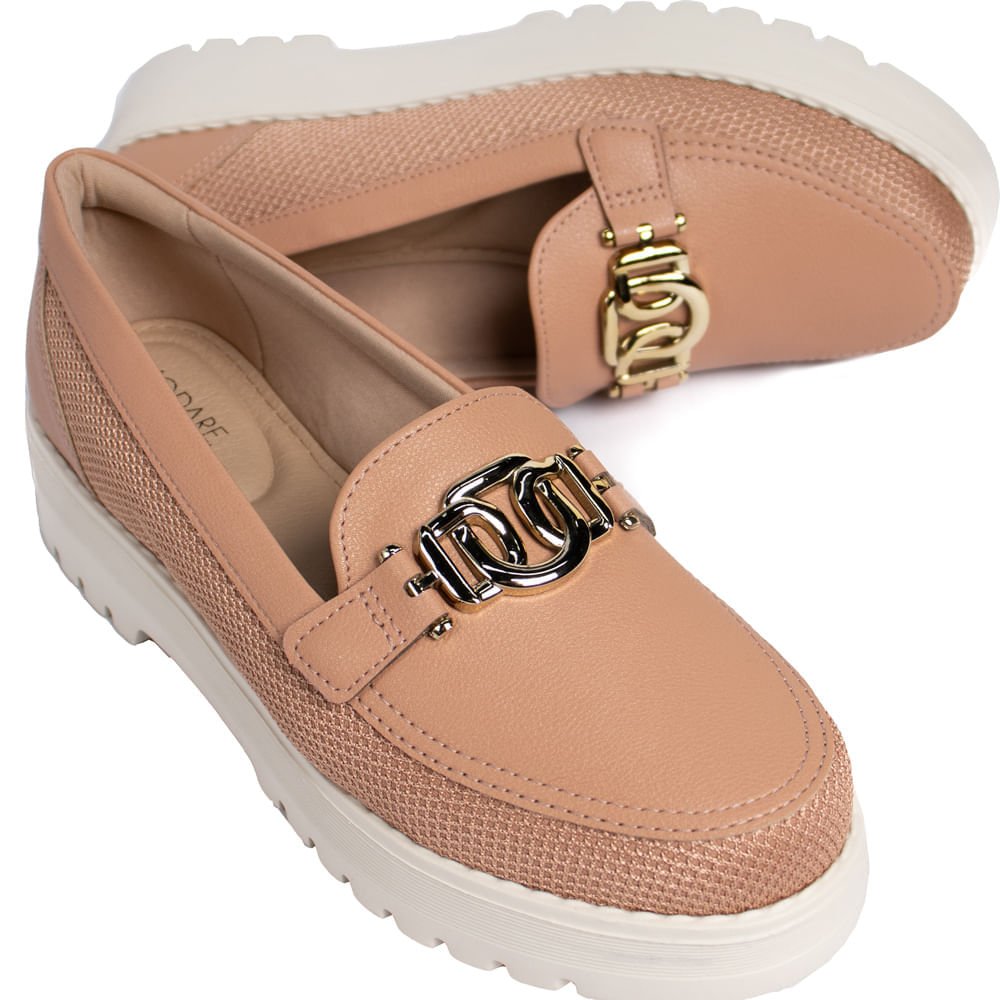 Mocassim Feminino Modare com Detalhe em Tecido Nude Marrom 5