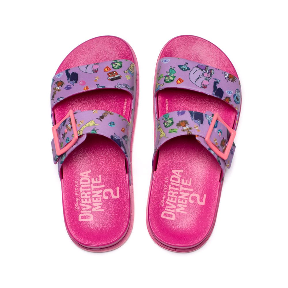 Chinelo Slide Infantil Grendene Disney Summer Divertidamente Rosa