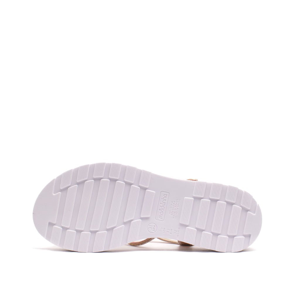 Sandália Infantil Molekinha Metalizada com Brilho Ouro Rosado Dourado 2