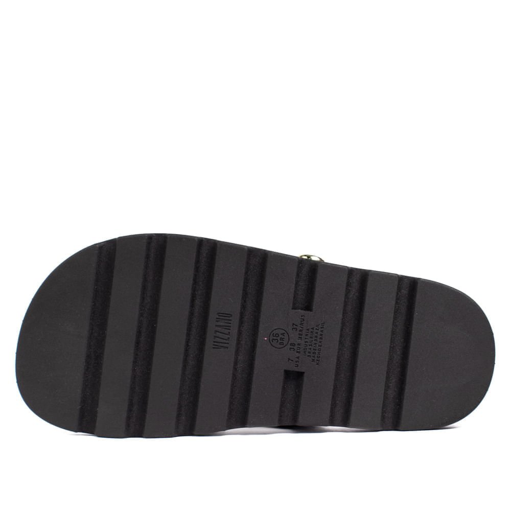 Chinelo Slide Feminino Vizzano com Corrente e Metais Preto Preto 3