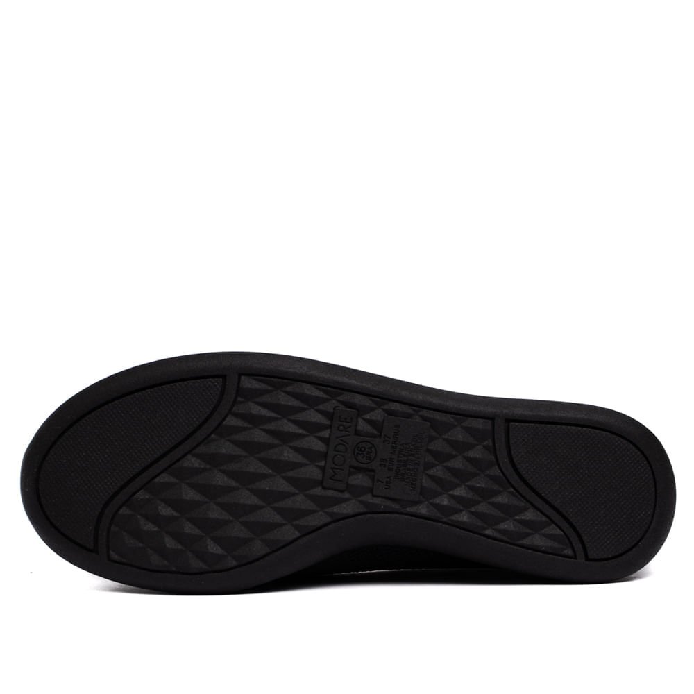 Sapato Feminino Modare Tecido com Detalhe de Corrente Preto Preto 2