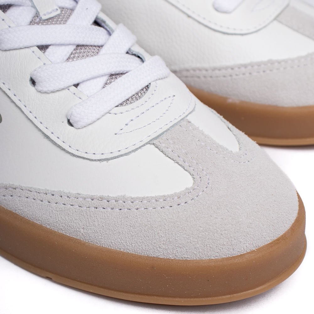 Tênis Feminino Bottero em Couro Detalhe Metalizado Branco/cinza Branco/Cinza 6