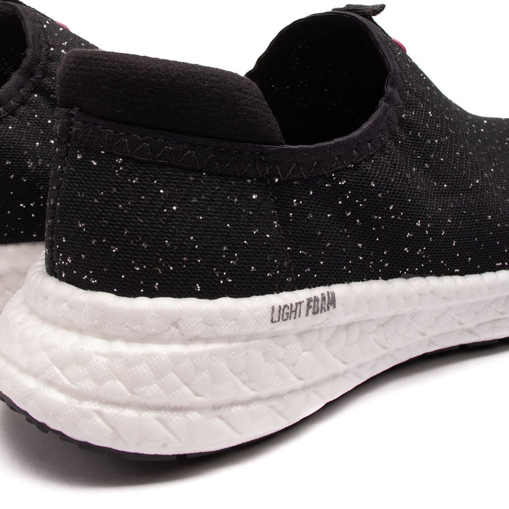 Tênis Infantil Molekinha Tecido com Brilho Light Foam Preto Preto 5