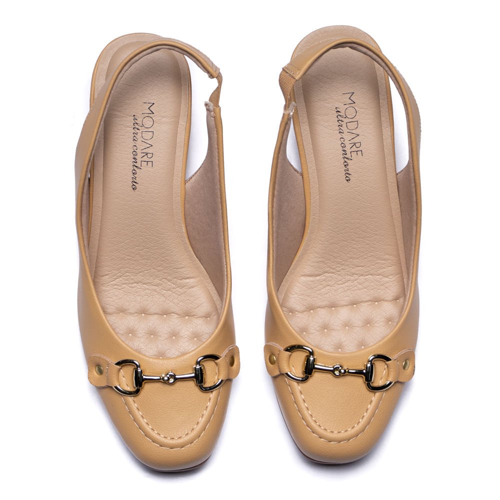 Sapato Feminino Modare Slingback com Bico Redondo Areia Marrom 4