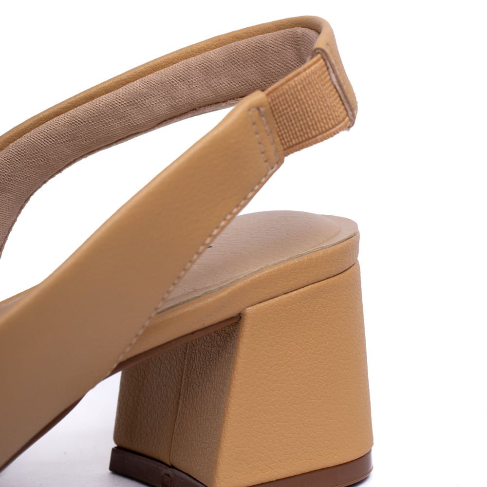 Sapato Feminino Modare Slingback com Bico Redondo Areia Marrom 5