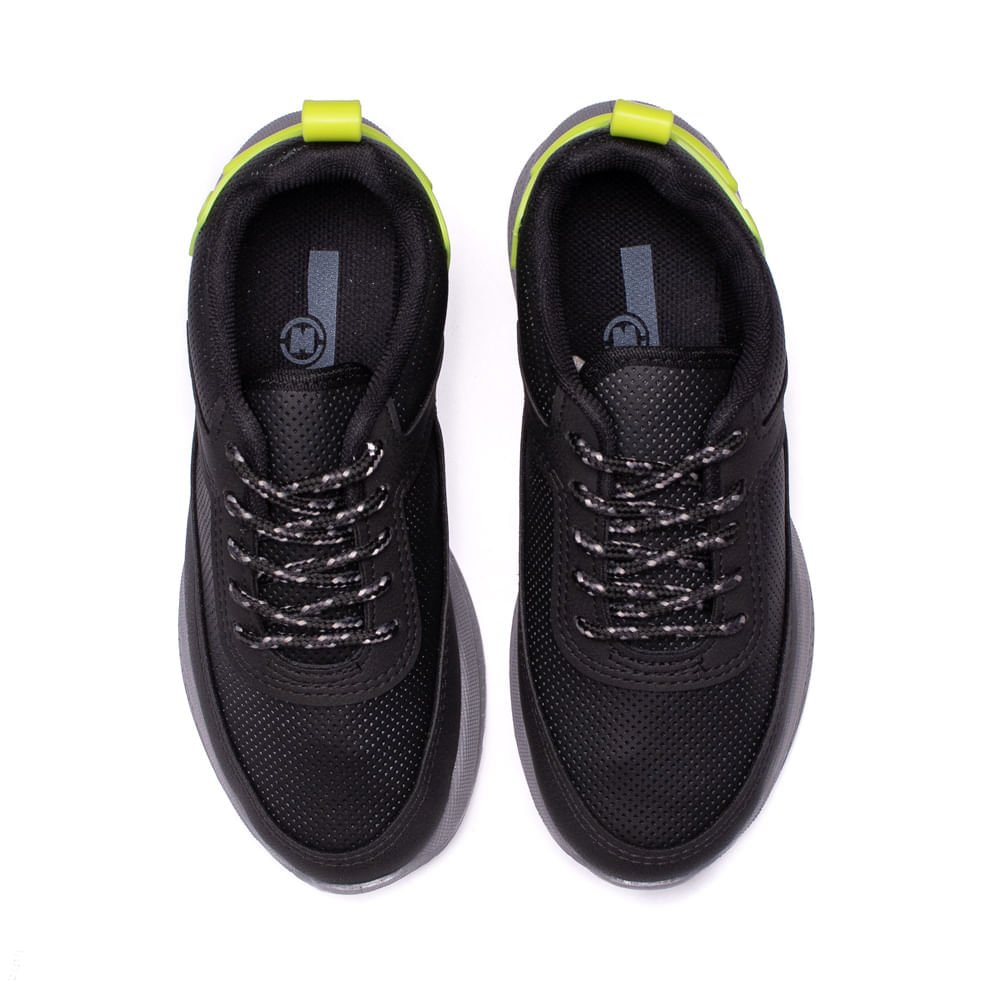 Tênis Infantil Molekinho com Microfuros Preto/verde Preto/Verde 4