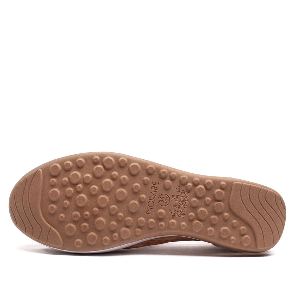 Tênis Feminino Modare Slip On Tecido Nude Bege 2