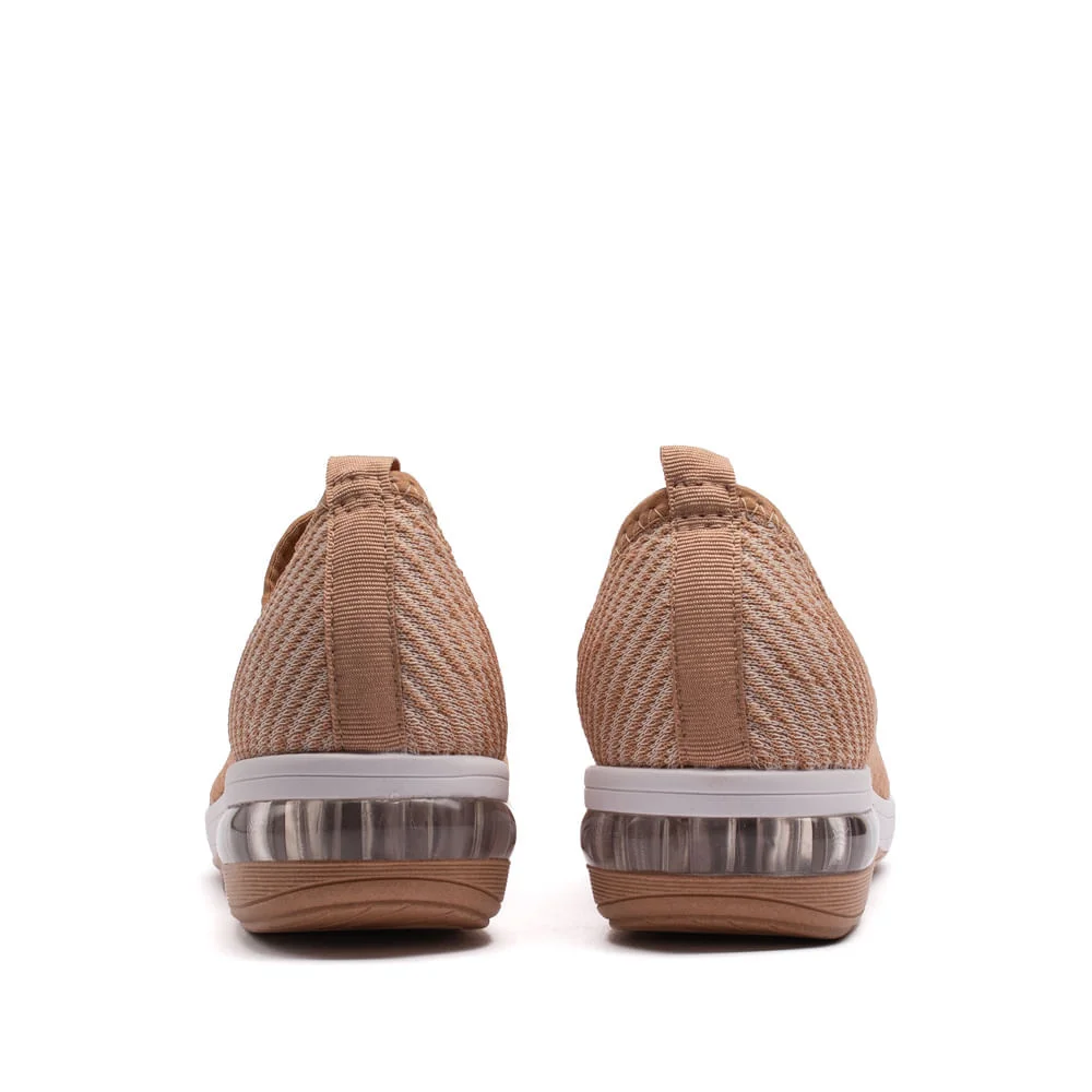 Tênis Feminino Modare Slip On Tecido Nude Bege 3