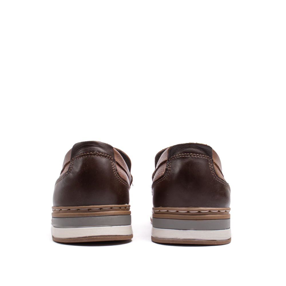 Mocassim Masculino Democrata Denim Flow Marrom Marrom 3