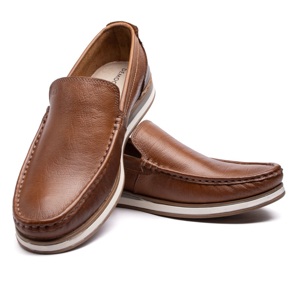 Mocassim Masculino Democrata Denim Flow Marrom Marrom 5