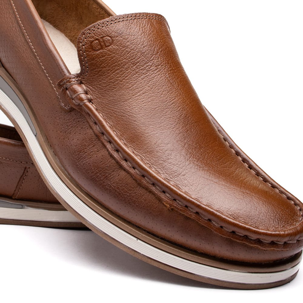 Mocassim Masculino Democrata Denim Flow Marrom Marrom 6