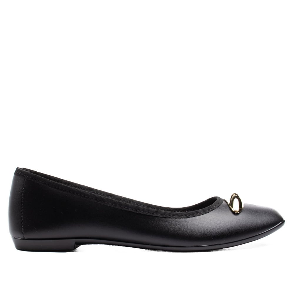 Sapatilha Feminina Moleca Bico Quadrado Preto