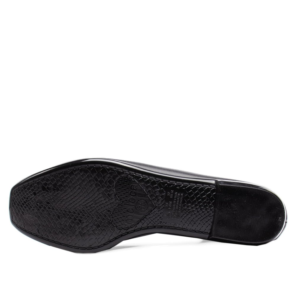 Sapatilha Feminina Moleca Bico Quadrado Preto Preto 2