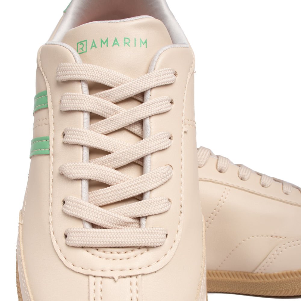 Tênis Feminino Ramarim Napa SNK 001 Bege Claro/Verde Bege 5