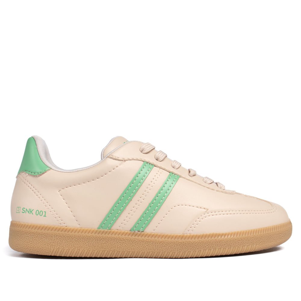 Tênis Feminino Ramarim Napa SNK 001 Bege Claro/Verde Bege 1