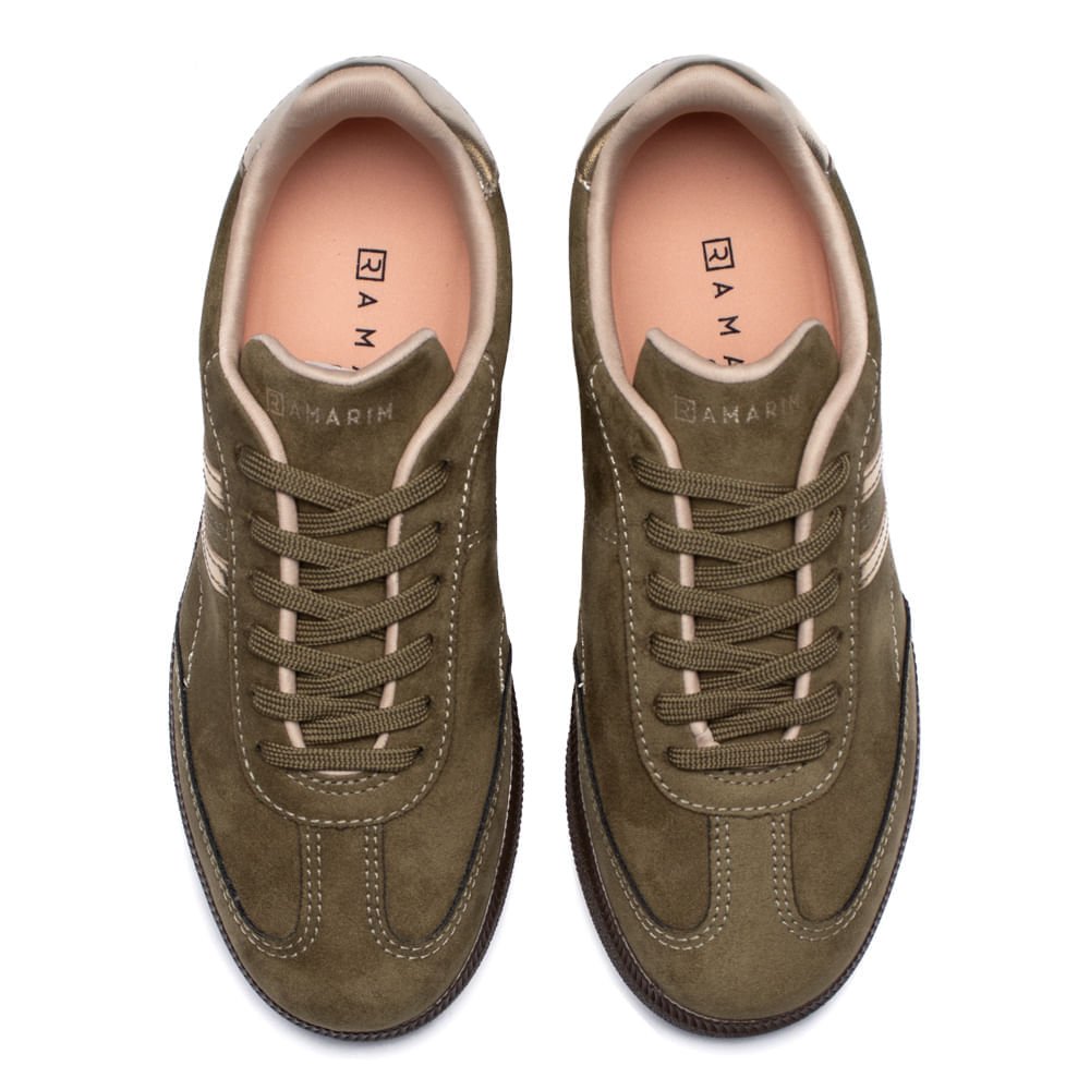 Tênis Feminino Ramarim Camurça SNK 001 Verde/Ouro Verde 4