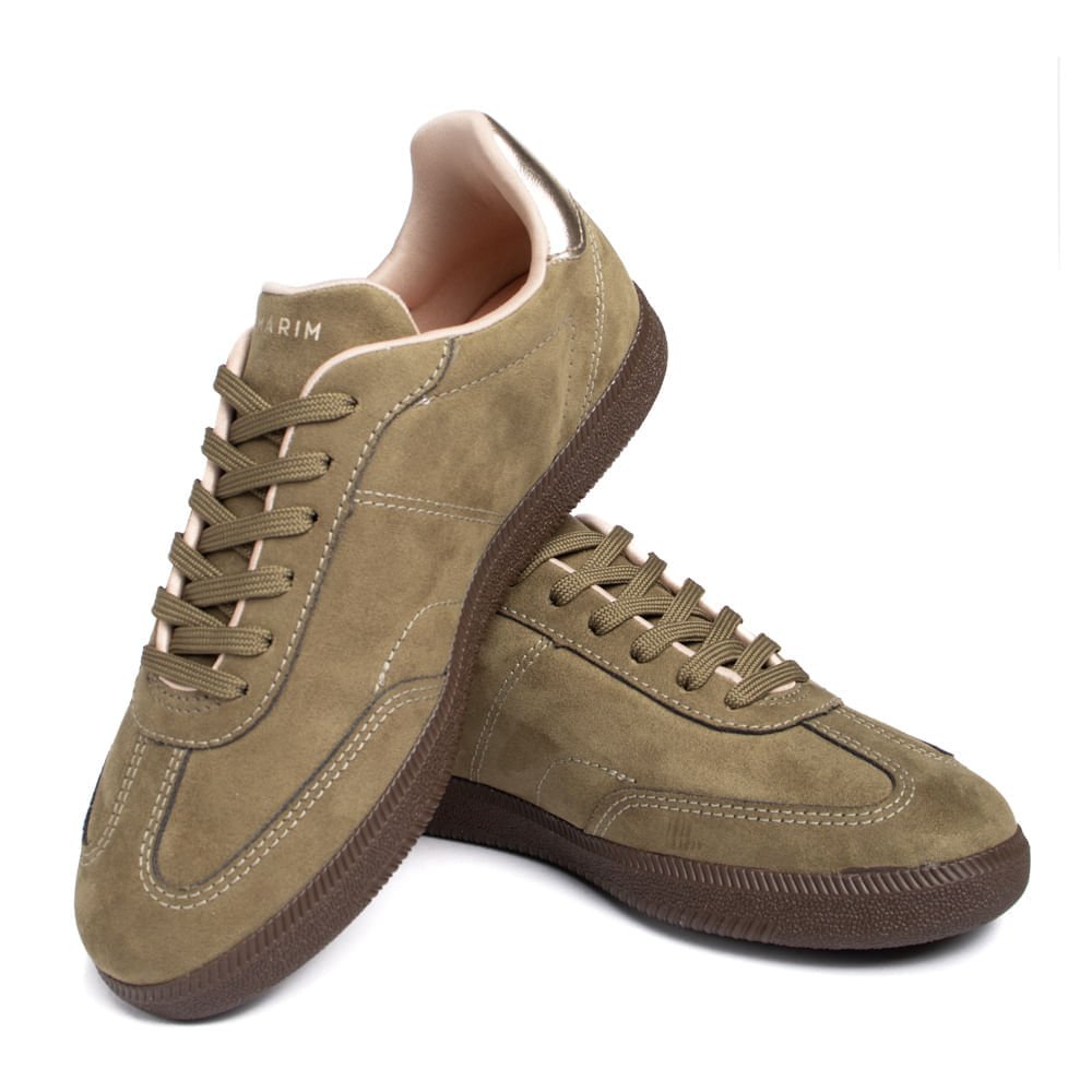 Tênis Feminino Ramarim Camurça SNK 001 Verde/Ouro Verde 5