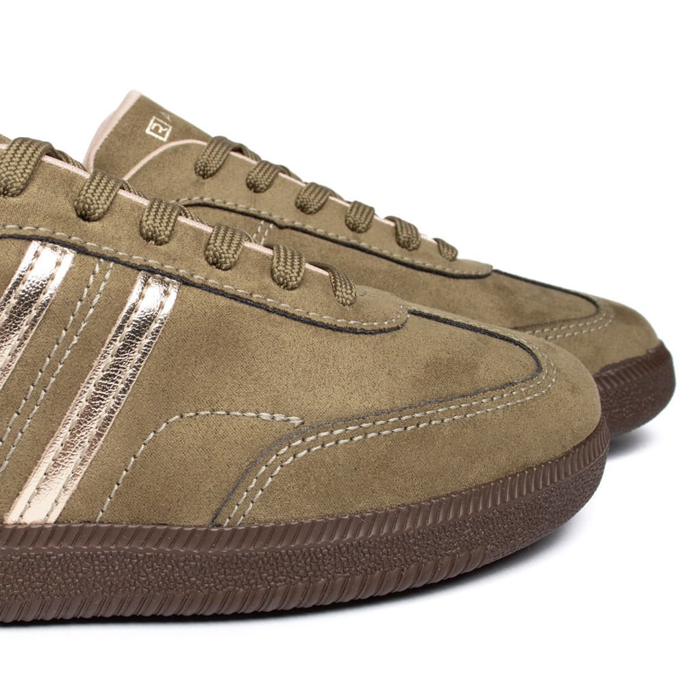 Tênis Feminino Ramarim Camurça SNK 001 Verde/Ouro Verde 7