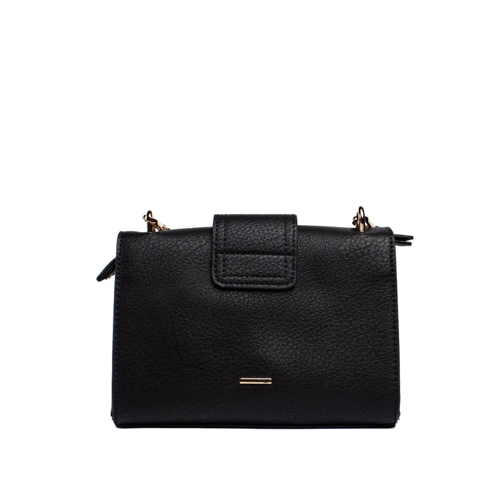 Bolsa Feminina WJ Transversal com Fivela Pequena Preto Preto 2