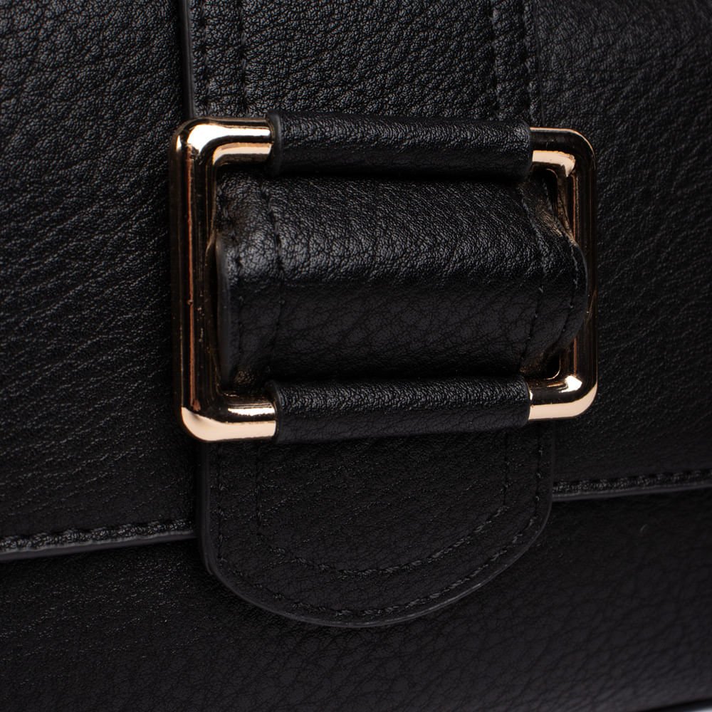 Bolsa Feminina WJ Transversal com Fivela Pequena Preto Preto 3