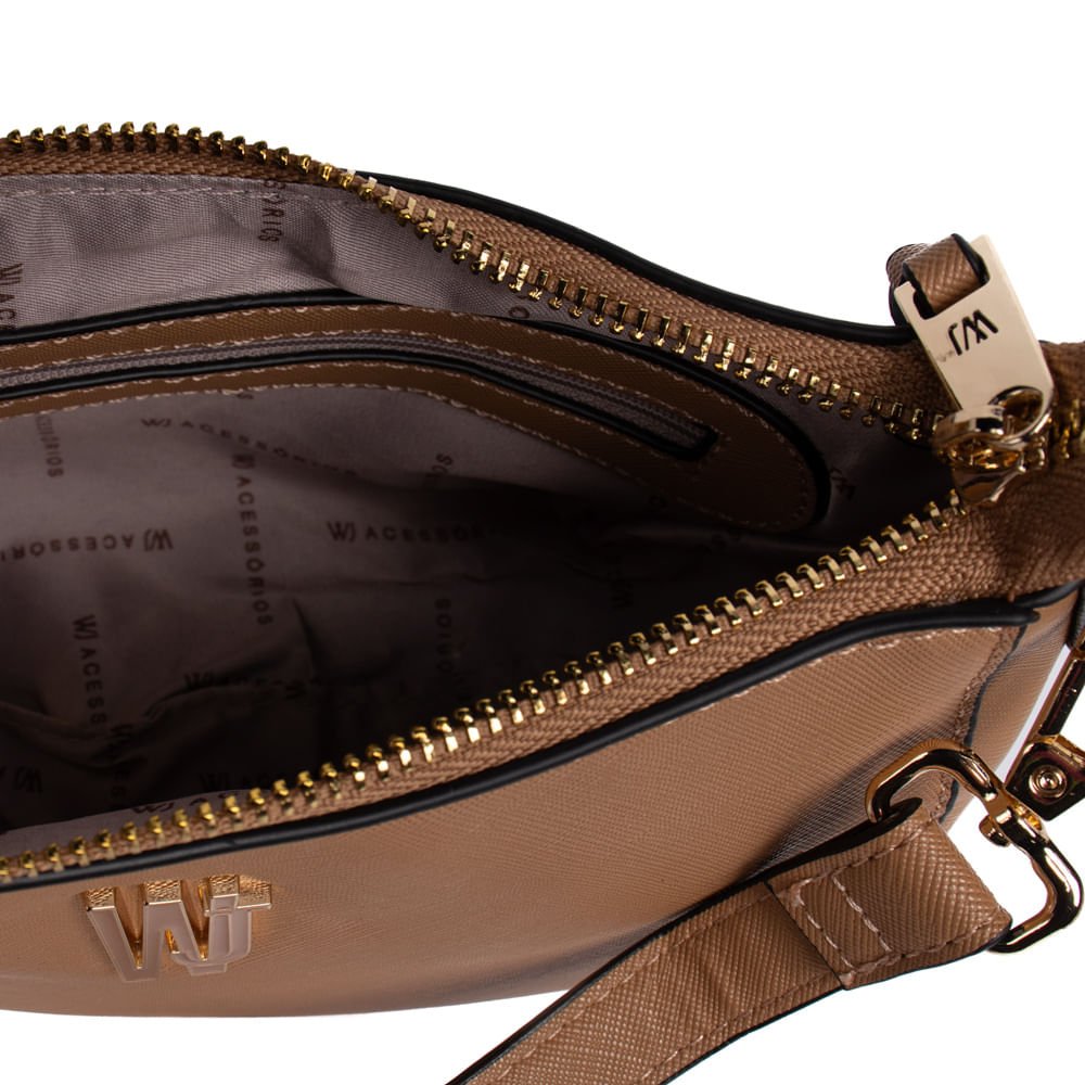 Bolsa Feminina WJ Transversal Pequena Caramelo Marrom 4