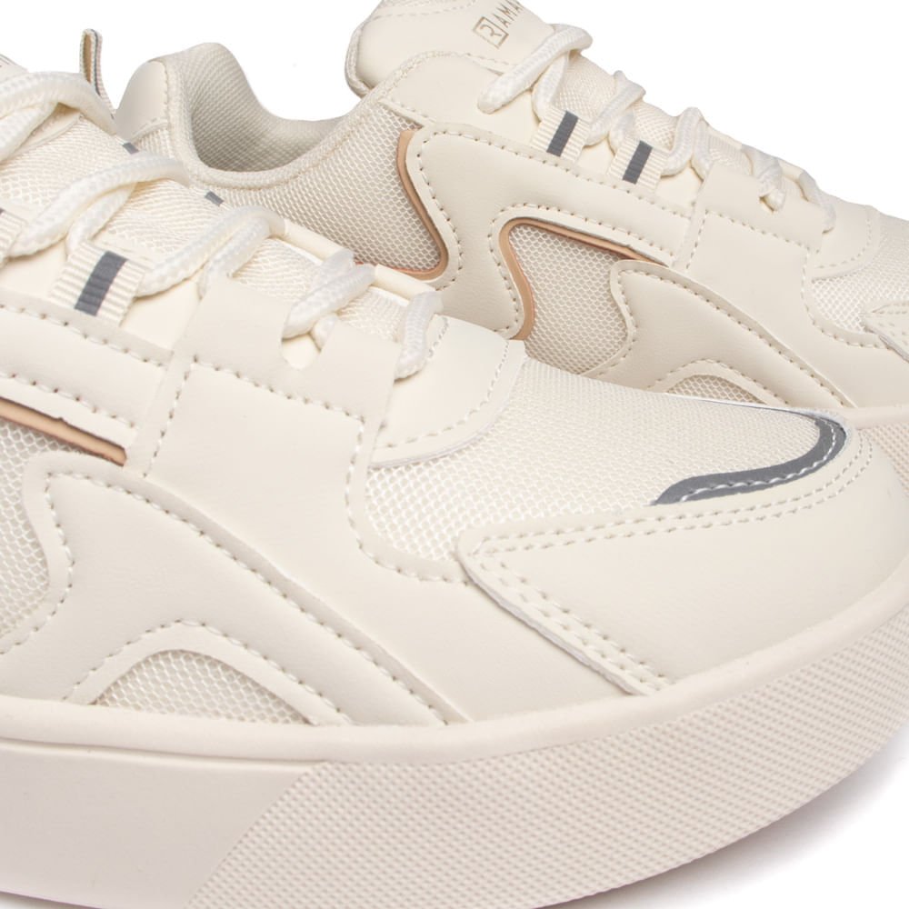 Tênis Feminino Ramarim Napa com Recortes Off White Branco 5
