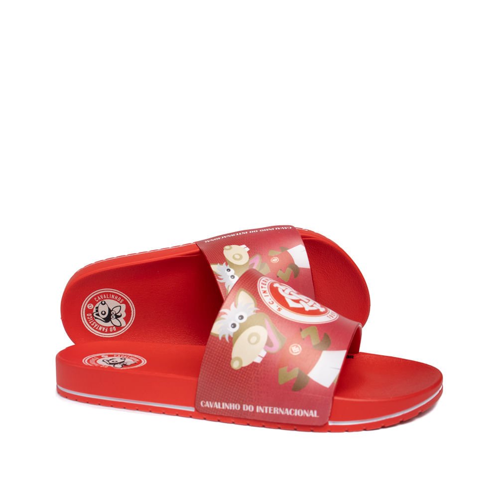 Chinelo Slide Infantil Grendene Cavalinho do Fantástico Internacional Vermelho Vermelho 4