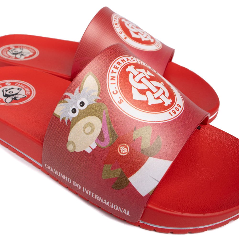Chinelo Slide Infantil Grendene Cavalinho do Fantástico Internacional Vermelho Vermelho 5