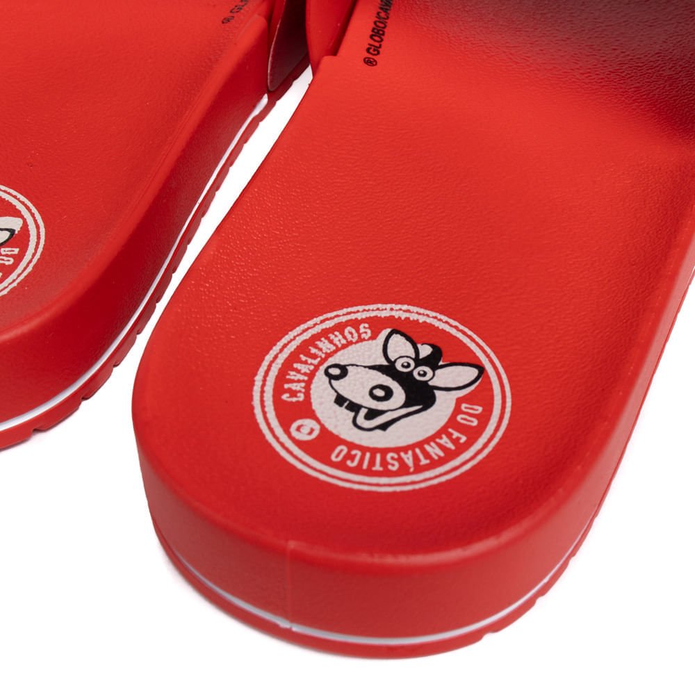 Chinelo Slide Infantil Grendene Cavalinho do Fantástico Internacional Vermelho Vermelho 6