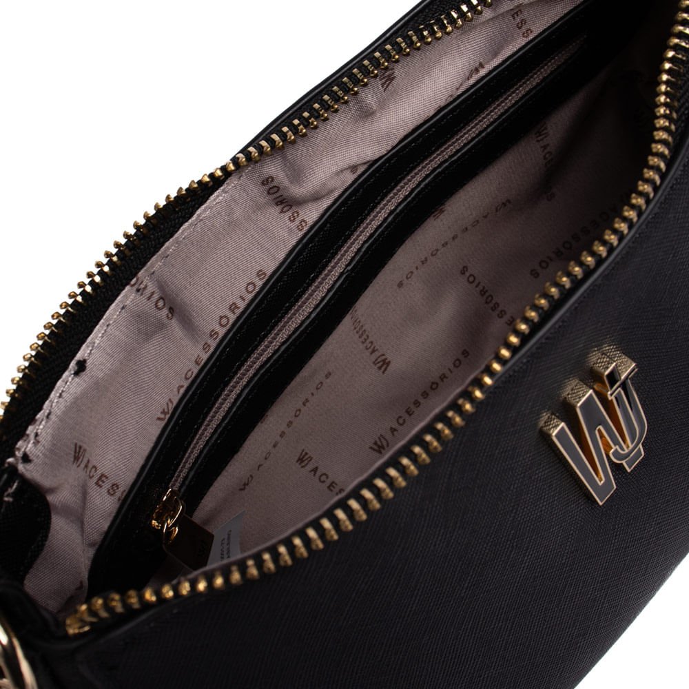 Bolsa Feminina WJ Transversal Pequena Preto Preto 4
