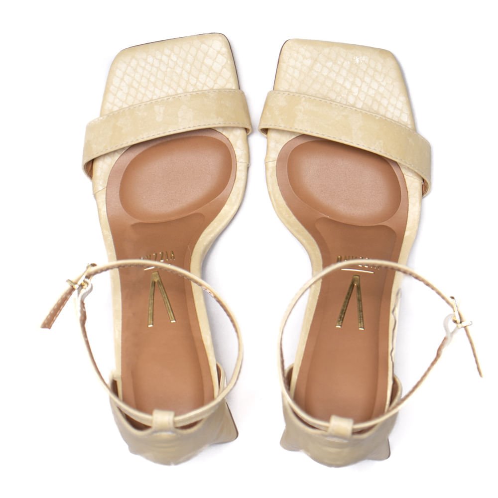 Sandália Feminina Vizzano Bico Quadrado Snake Amarelo Claro Amarelo 4