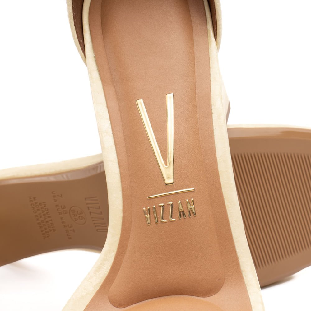 Sandália Feminina Vizzano Bico Quadrado Snake Amarelo Claro Amarelo 5